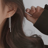 New Sparkling High-end Chain Tassel Long Earrings for Women Shining Star Dangle Earrings Fashion Jewelry Party Gift