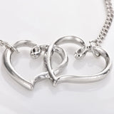 Women Summer Sandy Beach  Double Heart Anklet Alloy Trendy Simplicity Ankle Chain