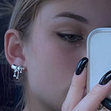 New Fashion Trend Personality Water Drop Earrings Asymmetry Model Women Alloy Earring Y2k Jewelry Gifts