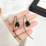 Fashion Contracted Women The New contracted Of Female Black Flower Earrings Jewelry