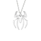 Kpop Fashion Spider Halloween Pendants Round Cross Chain Mens Necklaces Silver Color Neck Chain Gothic Couple Streetwear Gifts