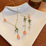 New Fashion Trend Unique Design Elegant Delicate Asymmetrical Flower Earrings For Women Jewelry Wedding Party Premium Gifts