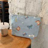 Butterfly Embroidery Cosmetic Bag Clutch Bag Large Makeup Organizer Bags Korean Cosmetic Pouch Women Cute Toiletry Beauty Case