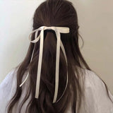 1Pcs Sweet Long Ribbon Bow Knot Hairband Scrunchies For Women Girls Hair Bow Elastic Headband Female Hair Accessories