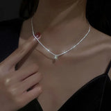 New Sparkling Clavicle Chain Choker Necklace for Women Wedding Clavicle Flat Chain Necklaces Fashion Jewelry Gift