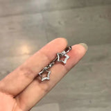 Trendy Goth Harajuku Sweet Cool Silver Color Metal Stars Drop Pendant Earring For Women Egirl Aesthetic Y2K Accessories Jewelry