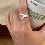 925 Sterling Silver Ring for Women Girl Jewelry Geometry Hollowed Out Design Overlapping Simple  Gift Dropshipping