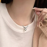 Love Heart Cross Pendant Necklace For Women Men Personality VintageThin Chain Choker Necklaces Jewelry