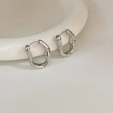 Stainless Steel Smooth Metal Hoop Earrings For Woman Girl Elegent Luxury  Korean Jewelry Temperament Girl's Daily Wear earrings