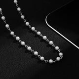 Small Imitation Pearl Beads Chain Short Choker Necklace for Men Trendy Beaded Chain Necklace on Neck Fashion Jewelry Collar