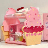 Double Layer Shelf Ice Cream Pink Girl Heart Storage Box Desktop Practical Plastic Nordic Rack Cute Student Bedroom Dormitory