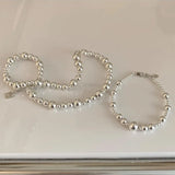 925 Plated Silver Bead Korean INS Bracelet For Women Versatile Fashion Temperament Jewelry Gift