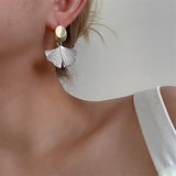 Geometric Metal Shell Gold/Silver Color Splice Pendant Earrings For Women Vintage Personality Earrings Party Jewelry