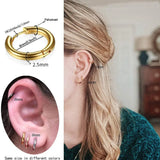 New Simple Stainless Steel Small Hoop Earrings for Women Men 8mm To 20mm Round Cartilage Ear Piercing Fashion Jewelry