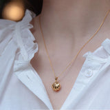 Gold Plated Shell Charm Necklace For Young Woman Sweet Party Wedding Jewelry Freshwater Pearl Shell Pendant Choker Gift For Her