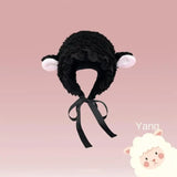 Lace Fluffy Hats New Lamb Cashmere Soft Costume Hats Lamb Ear Cosplay Hat