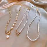 Pearl Necklace Three-piece Set Temperament Fashion Clavicle Chain For Women Beaded Necklaces Sweater Chain Jewelry