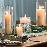 Ribbed Glass Hurricane Candle Holders Home Decor Pillar Candles Glass Vase Floating Candle Wedding Ornaments