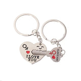 Arrow I Love You Heart Couple Key Chain Ring Cute Letter Printing Keyring Lover Gift Valentine's Day