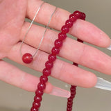 New Design Artificial Crystal Red Beaded Necklace for Women Stacked Clavicle Chain Fashion Jewelry Accessories Wholesale