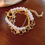 Pearl Necklace Three-piece Set Temperament Fashion Clavicle Chain For Women Beaded Necklaces Sweater Chain Jewelry