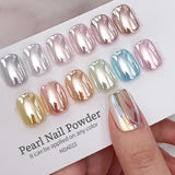 Moonlight Mirror Nail Powder Aurora Silver Glitter Metallic Effect UV Gel Polish Pigment Chrome DIY Nail Decoration