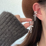 New Ribbon Aesthetics Ear Clips Earrings Ballet Bow-knot Ear Cuff Women Girls Korean Fashion Kpop Earring Jewelry Gifts