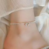 Classic 925 Silver Small Bell Charm Anklet for Women Trendy Fine Jewelry Geometric Accessories