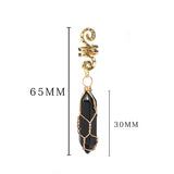 Hair Braid Hexagonal Column Beads Clips Natural Crystal Stone Charms Hair Braid Beads Clip Women Braiding Hairpins Accessories