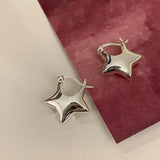 Trendy Pentagram Earrings Silver Color Needles Y2K Simple Design Star Ear Studs for Women Girls Fashion Jewelry Gifts