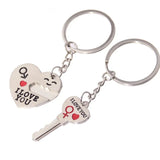 Arrow I Love You Heart Couple Key Chain Ring Cute Letter Printing Keyring Lover Gift Valentine's Day