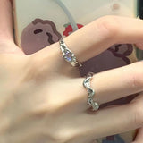 Vintage Silver Plated Cross Ring set for Women Gothic Punk Steampunk Butterfly Ring Sets Party Fashion Jewelr