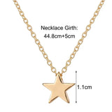 Five-pointed star pendant necklace creative retro simple alloy clavicle chain