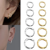 New Simple Stainless Steel Small Hoop Earrings for Women Men 8mm To 20mm Round Cartilage Ear Piercing Fashion Jewelry