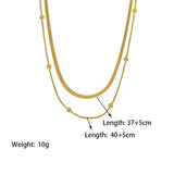 New Golden Metal Double Layered Stacking Chain Necklace Women Woman's Choker Jewelry Necklace for Women Gifts