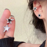 Y2K  Earrings Pentagonal Stars Earrings for Women Girl New Gothic Punk Stud Earrings for Teens New Korean Trend Jewelry