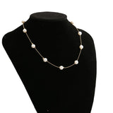 New Beads Neck Chain Kpop Pearl Choker Necklace Gold Color Goth Chocker Jewelry on The Neck Pendant Collar for Women