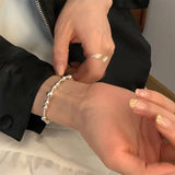 925 Plated Silver Bead Korean INS Bracelet For Women Versatile Fashion Temperament Jewelry Gift