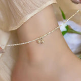 Classic 925 Silver Small Bell Charm Anklet for Women Trendy Fine Jewelry Geometric Accessories