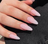 24pcs Pink Gradient Almond Press on Nails Tips Simple Fashion Trend Fake Nails Art Removable Natural Artificial False Nails