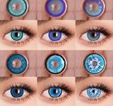 1 Pair Blue Cosplay Lenses Colored Contact Lenses for Eyes Anime Accessories Anime Lenses Colorcon Blue Lenses