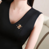 Popular Versatile High-grade Crystal Bee Brooch Fashion Drip Oil Design Banquet Elegant Temperament Badge