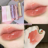 Mtcytea Iced Tea Mirror Lip Glaze Watery Lip Gloss Waterproof Lasting Transparent Jelly Liquid Lipstick Womon Beauty Makeup Lip Cosmetic