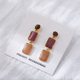 Elegant and ritualistic style drop glaze earrings, Korean geometric fashion women's earrings, new jewelry