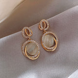 New Women's Luxury Opals Earrings In  Korean Fashion Jewelry Party Girls Temperament Accessories Unusual Earrings