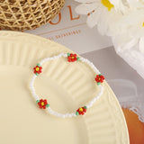 Mtcytea New Korean Cute Flowers Daisy Bracelets Transparent Colorful Beaded Handmade Elastic Wristband for Women Jewelry Dropshipping