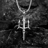 Neptune Trident Necklace Men's Tide Brand Niche High Design Sense  Style