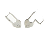 heart shaped lock earring safety pin design unique women girl jewelry new