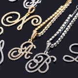 Fashion Cursive A-Z Initial Letters Zircon Anklets Bracelet For Women Bling Crystal Tennis Chain Anklet Beach Sandals Jewelry