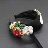 Fabric Rhinestone Tassel Sunflower Flower Exquisite Hair Accessories New European Fashion Hair Accessories 724